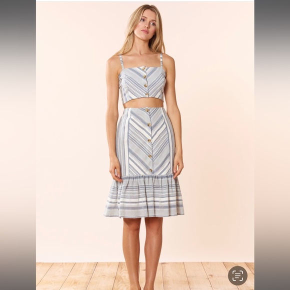 Red Carter Blue and White Striped Midi skirt, S, NWT - Picture 4 of 9